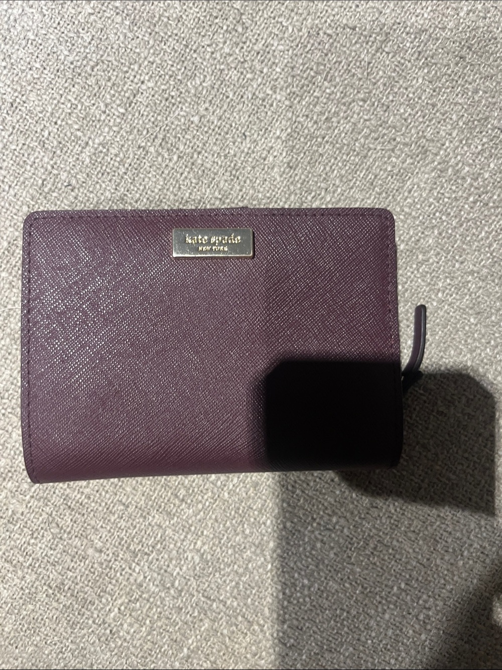 kate spade purple saffiano zip card holder